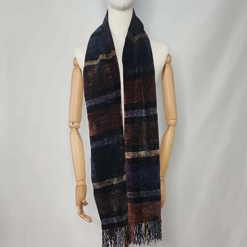 Vintage Multicolor Plaid Scarf